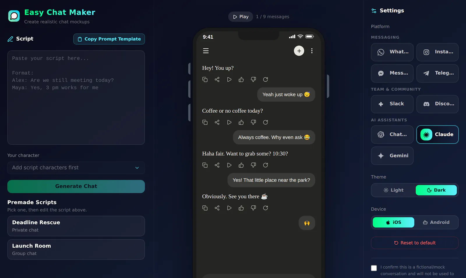 Easy Chat Maker screenshot 5