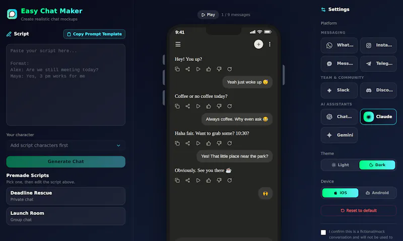 Easy Chat Maker screenshot 5