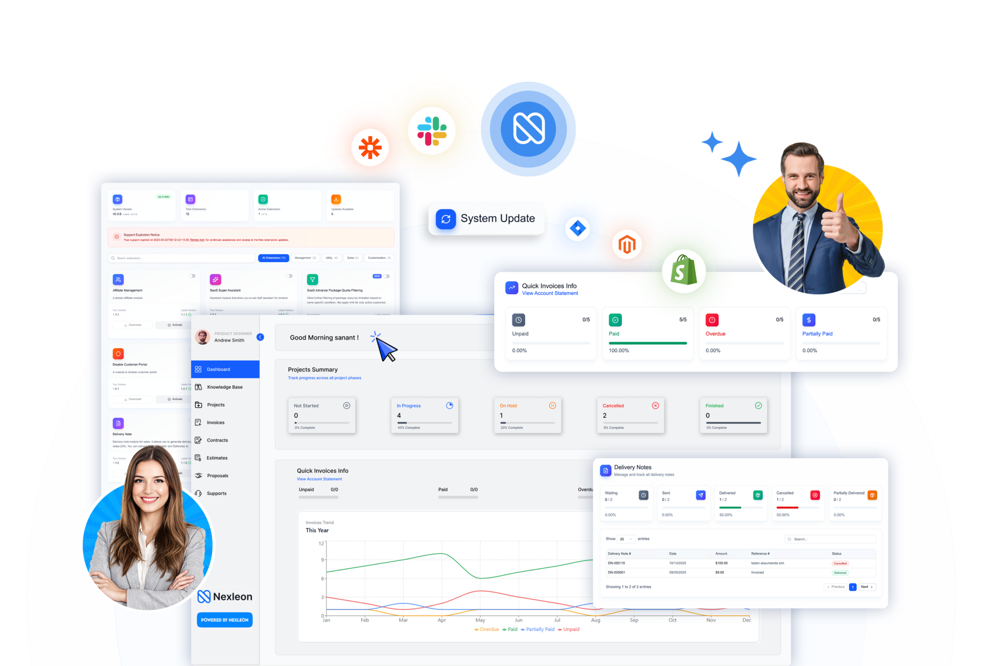 Nexleon CRM - Main product screenshot demonstrating key features and user interface