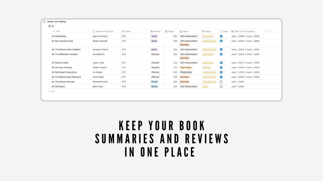 Notion Bookshelf template gallery image