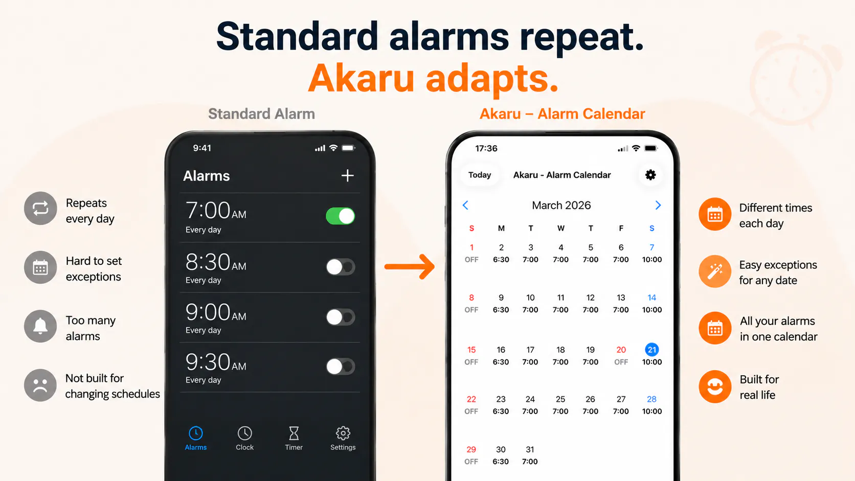 Akaru: Calendar-based alarms for irregular mornings | Product Hunt