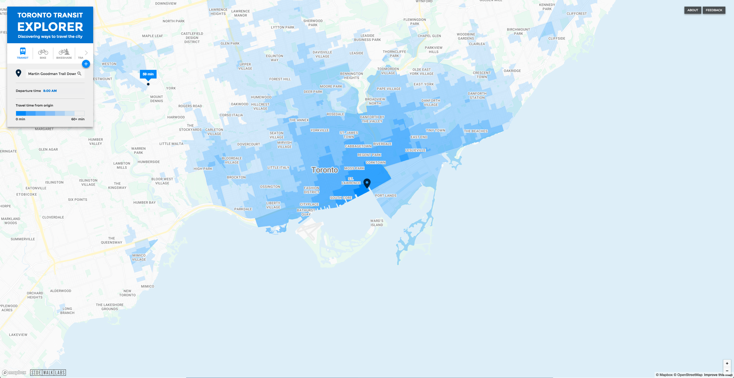 Toronto Transit Explorer - By Google Sidewalk Labs media 1