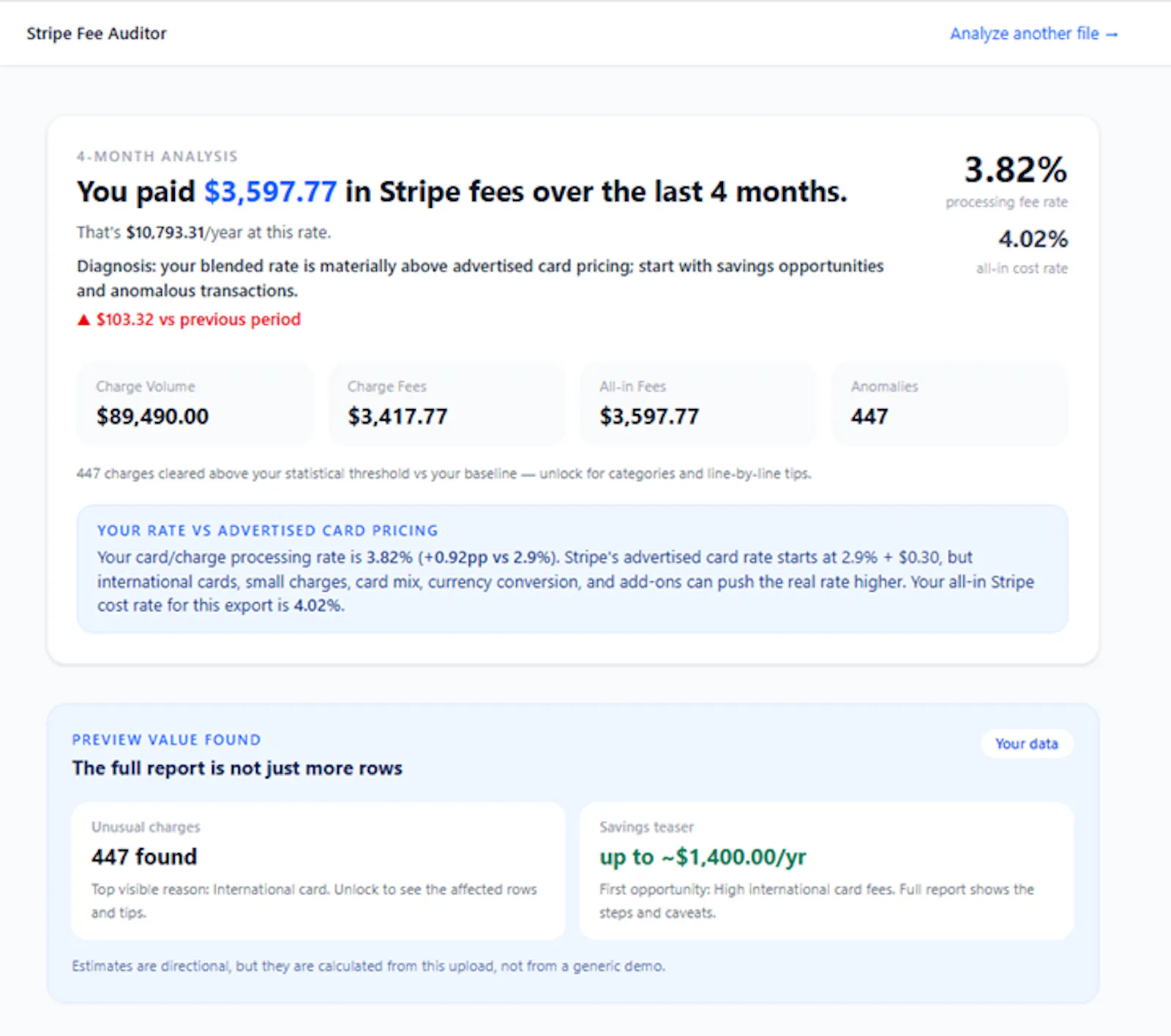 Stripe Fee Auditor screenshot 4