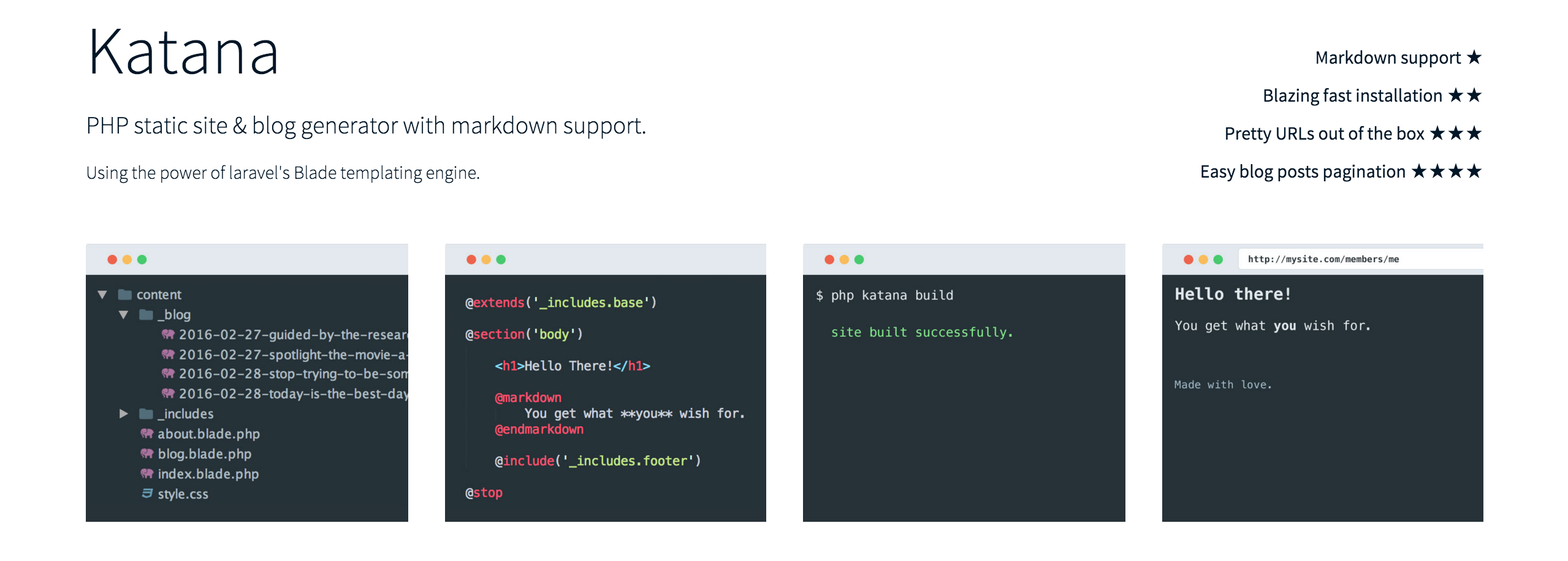Katana - static site & blog generator gallery image