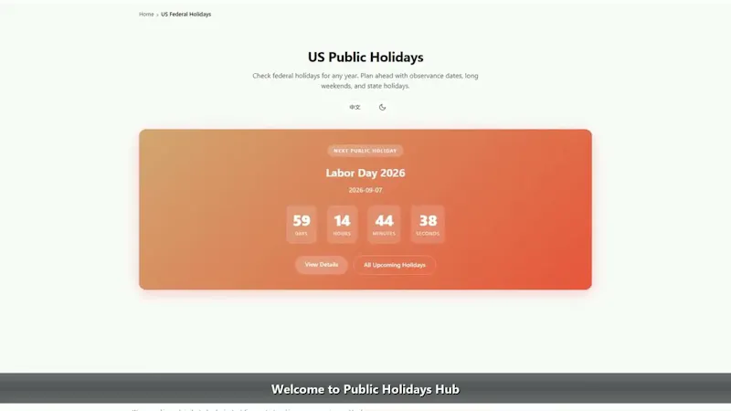 Public Holidays Hub screenshot 1 (video preview)