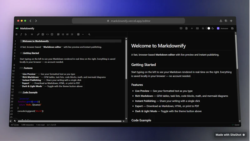 Markdownify screenshot 1