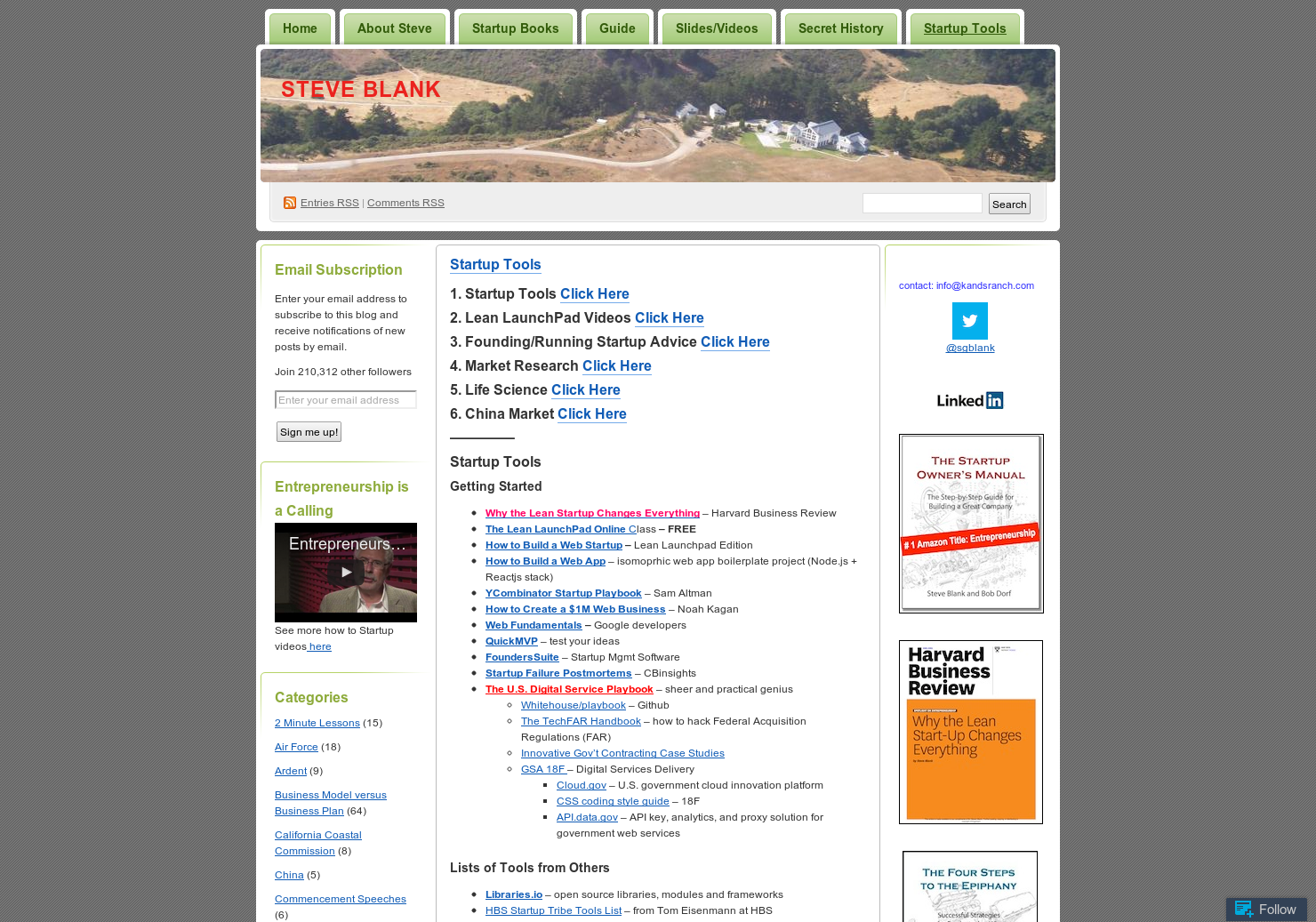 Startup Tools by Steve Blank