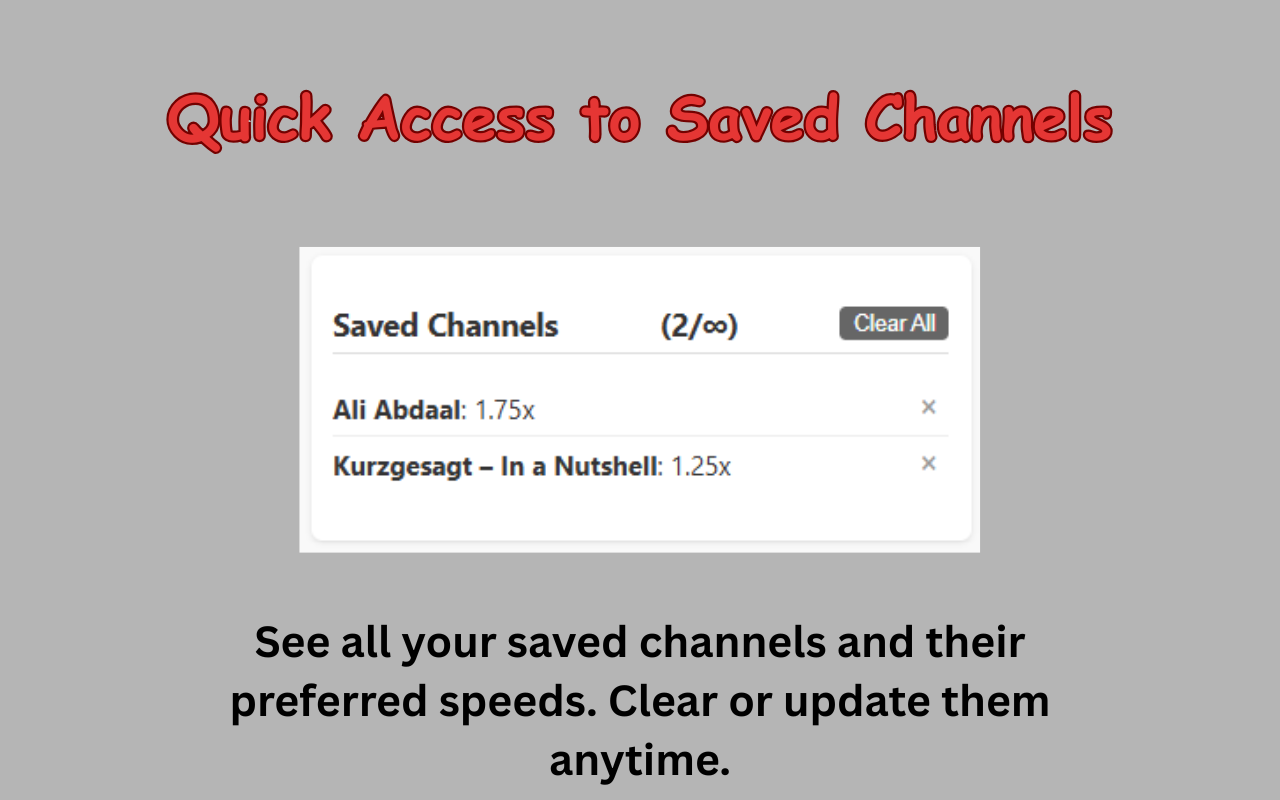 YouTube Speed Memory - Screenshot 3 showing product features and functionality