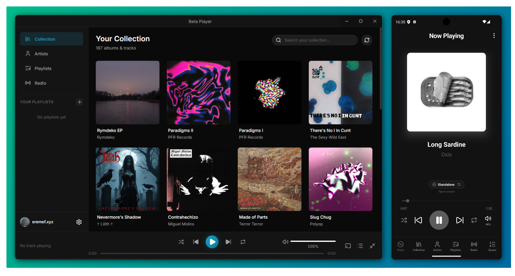 Beta Player - Main product screenshot demonstrating key features and user interface