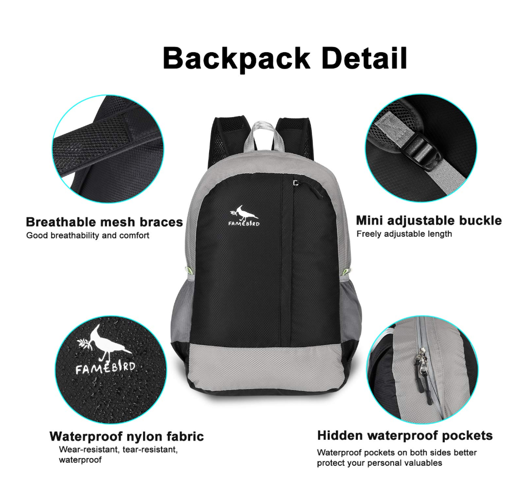 Famebird Lightweight Packable Backpack  gallery image