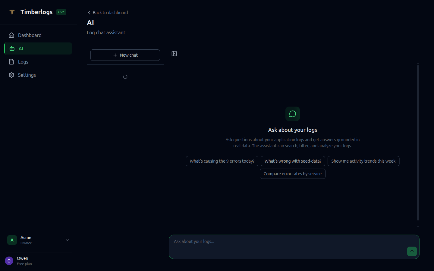 Timberlogs - Screenshot 2 showing product features and functionality