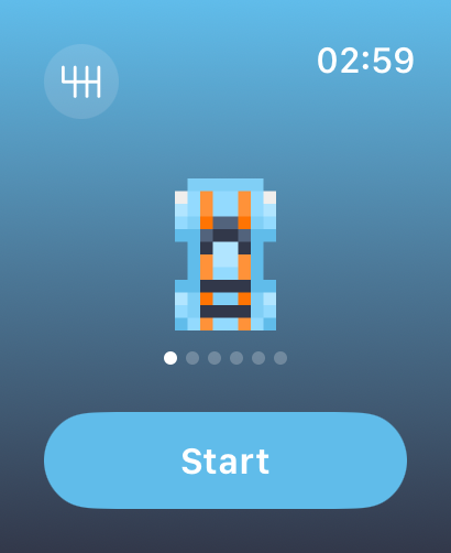 Winziges Rennwagen - Retro Pixel Racing.Für Apple Watch gebaut. Medien 6