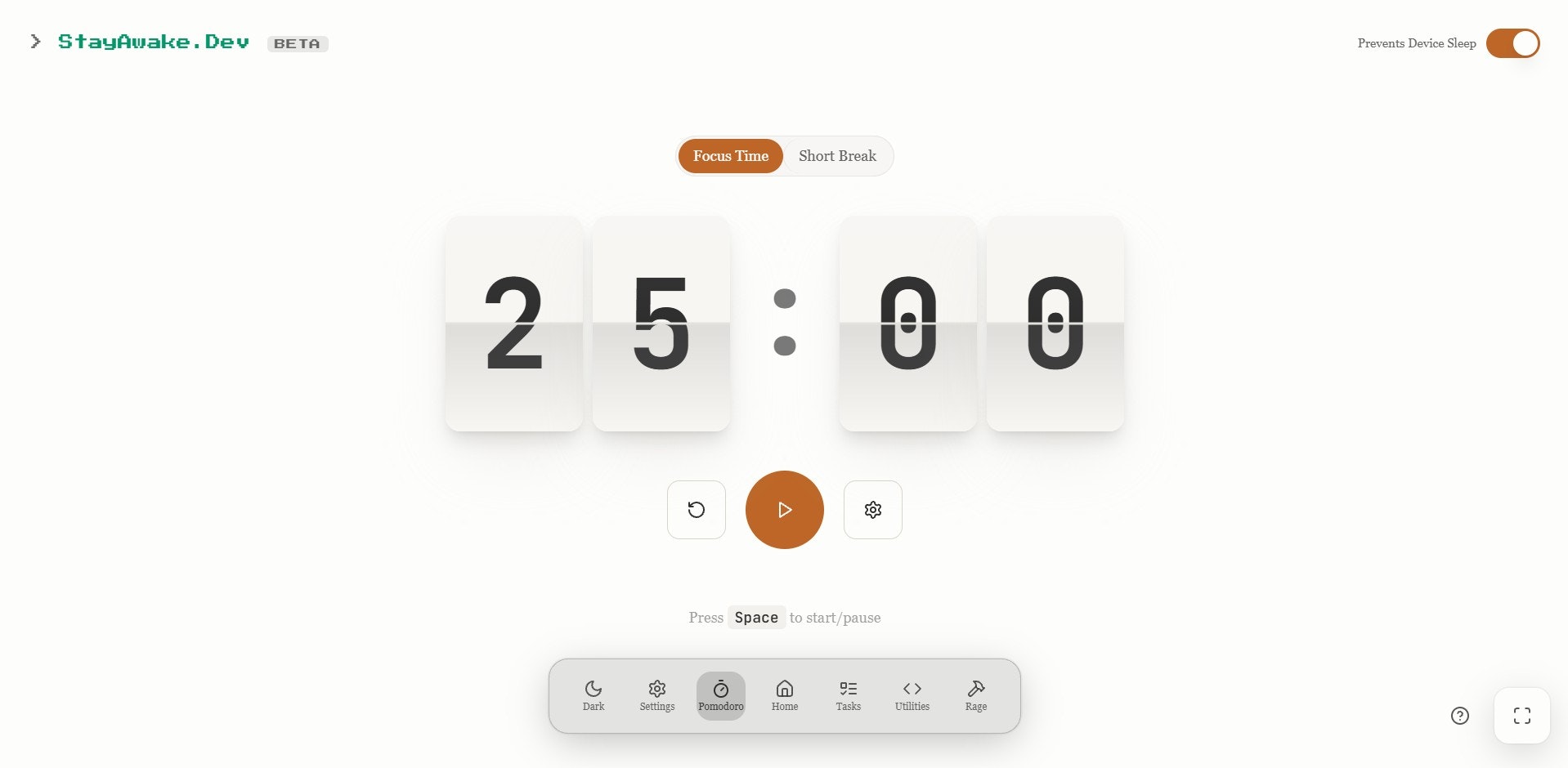 StayAwake.Dev - Screenshot 2 showing product features and functionality
