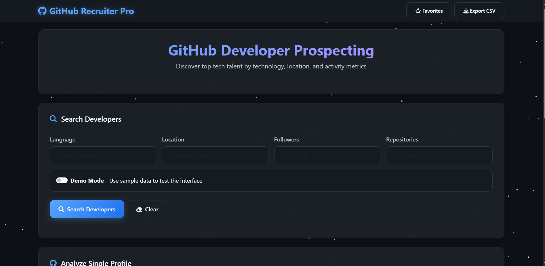 GitHub Recruiter Pro  gallery image