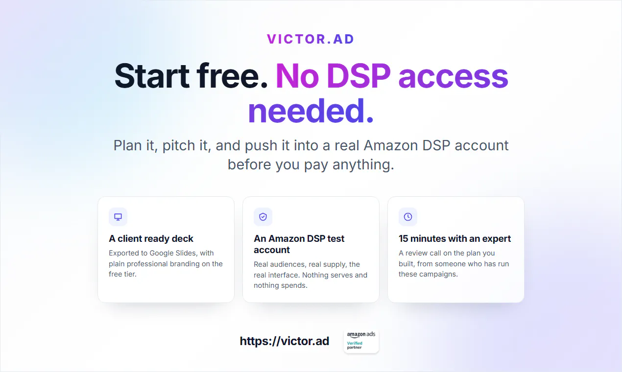 Amazon DSP Launch Studio by VICTOR.AD gallery image