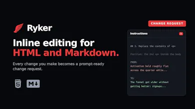 Ryker - Inline HTML & Markdown Editing gallery image