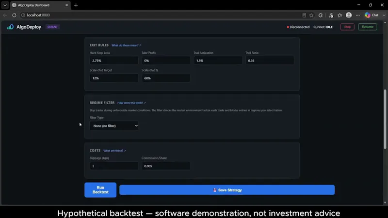AlgoDeploy screenshot 1 (video preview)