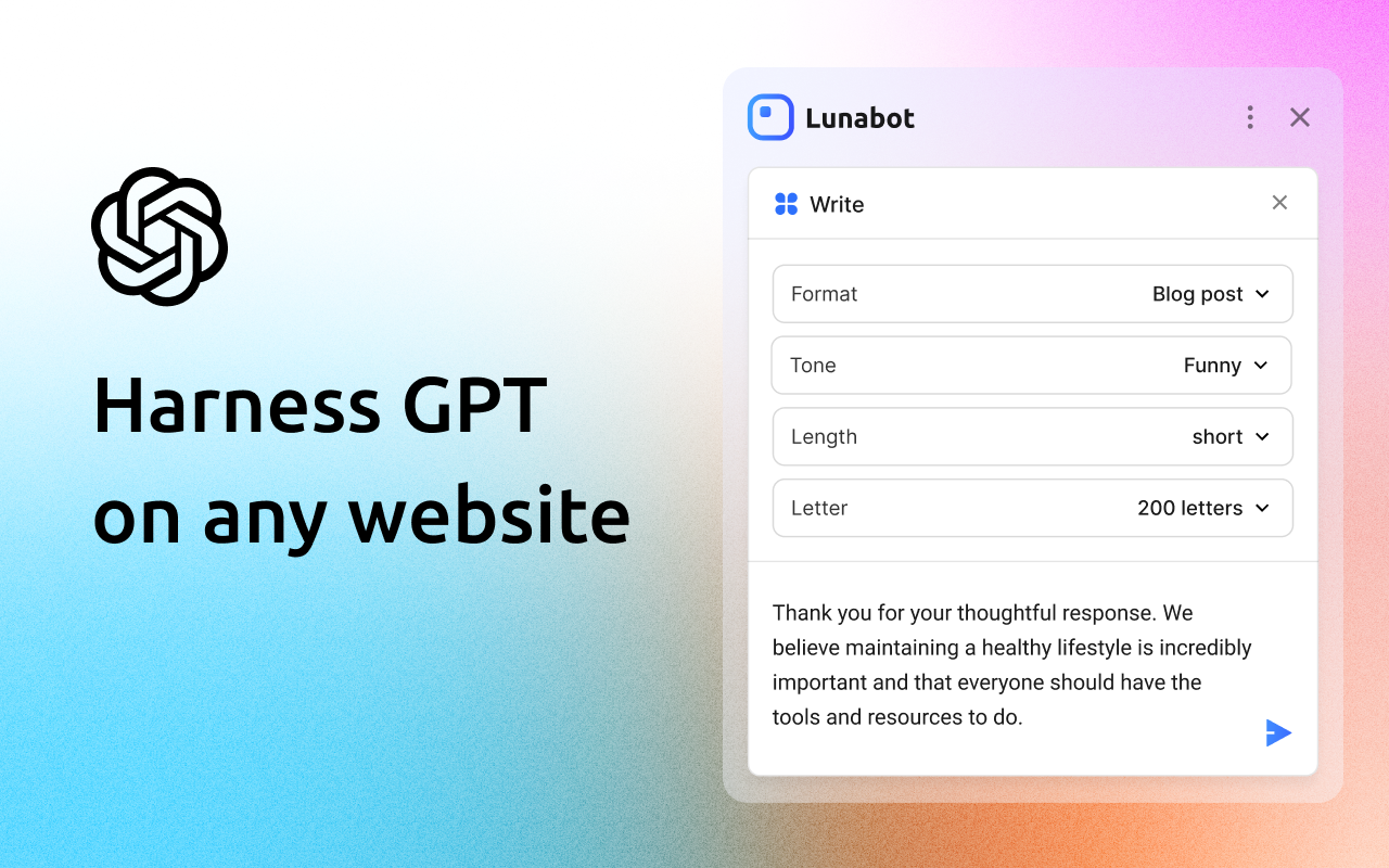 Lunabot - CHATGPT Assistant su qualsiasi pagina Web media 6