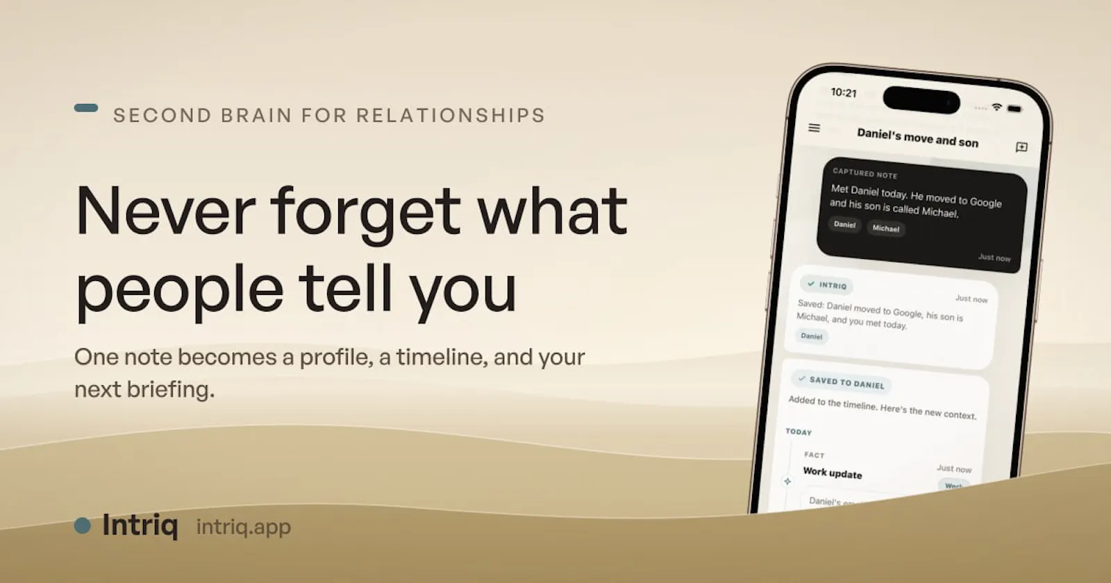 Intriq: AI Memory for People screenshot 2