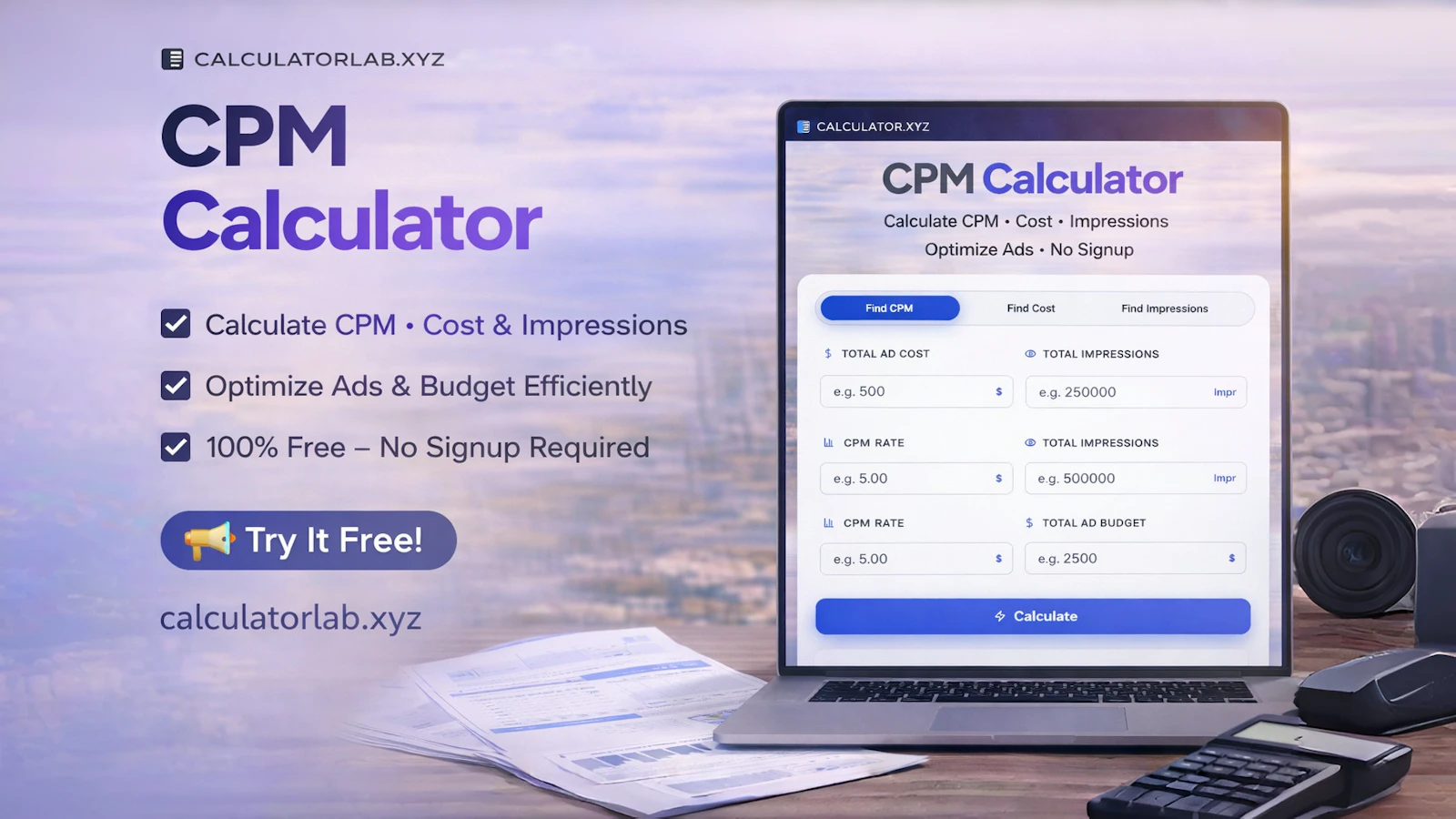 CPM Calculator – Ad Cost & Impressions screenshot 1