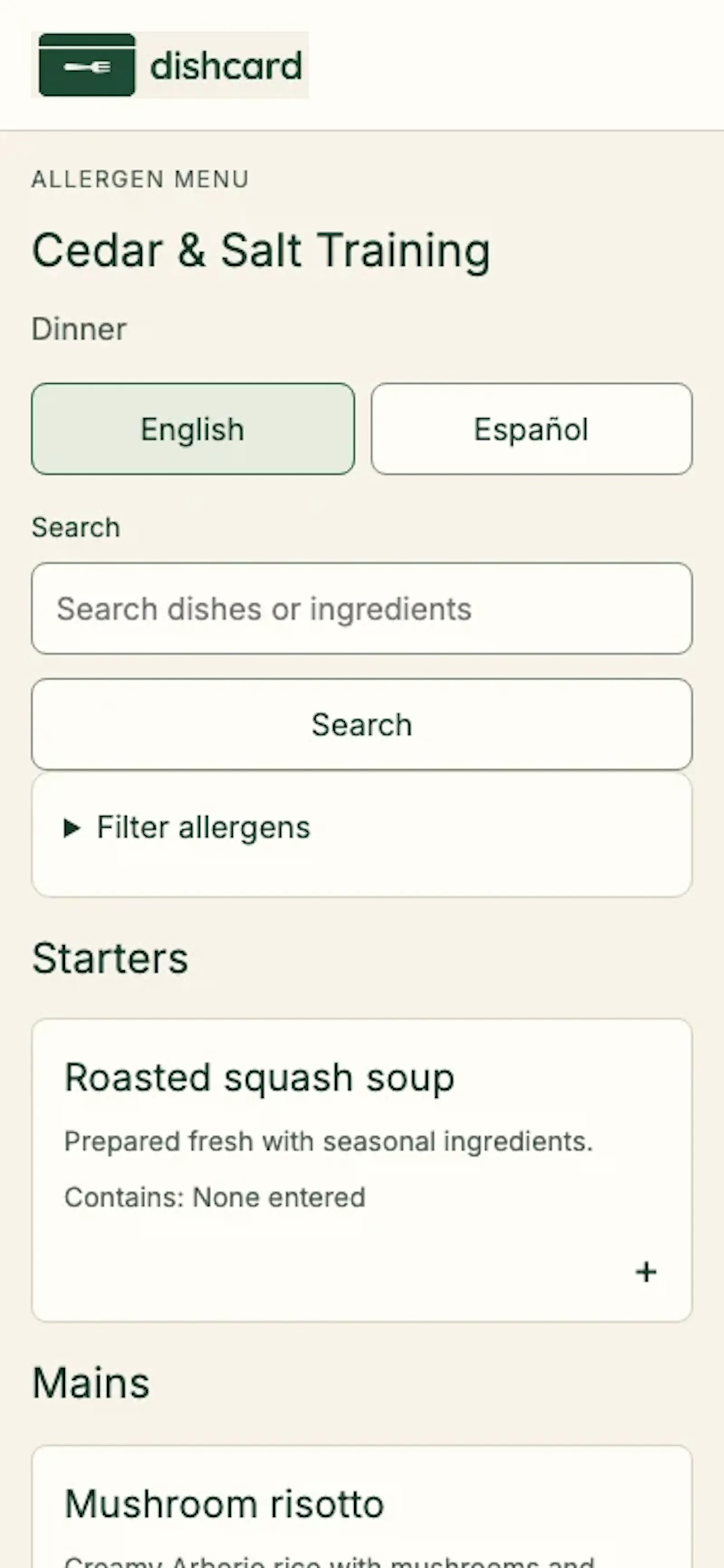 Dishcard screenshot 3