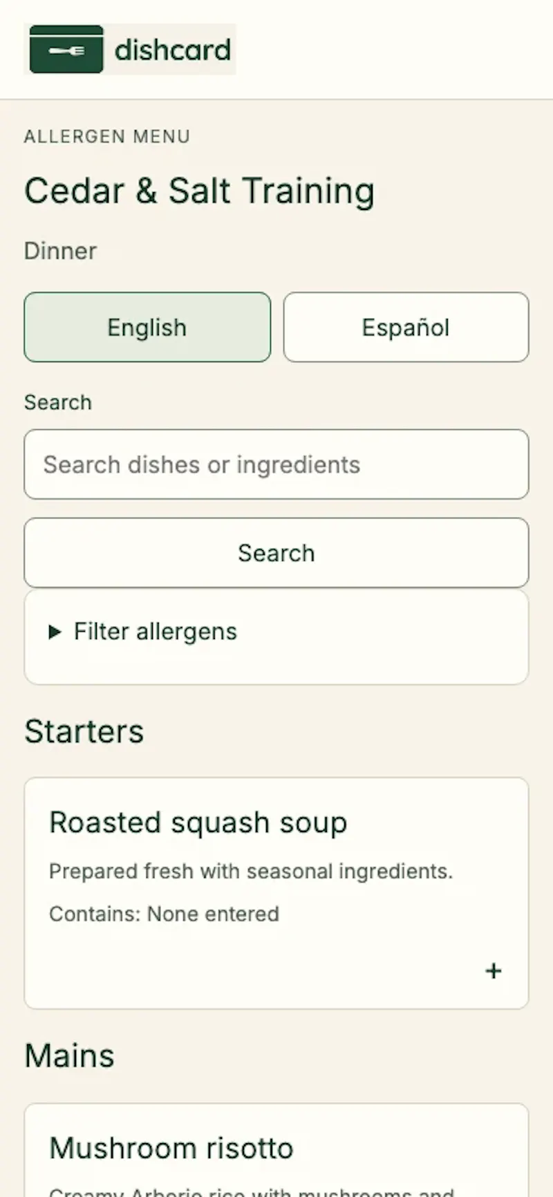Dishcard screenshot 3