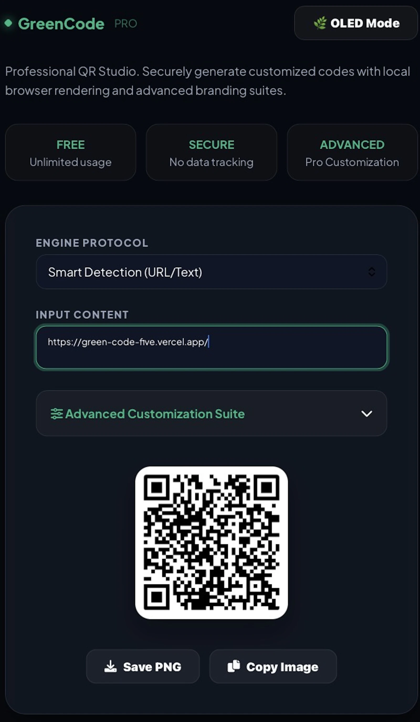 GreenCode | QR Code Generator screenshot 1