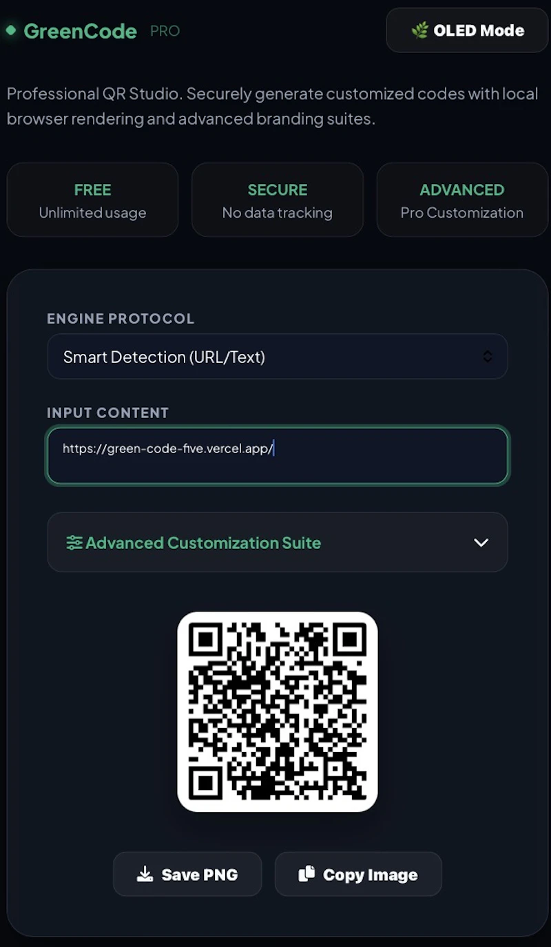GreenCode | QR Code Generator screenshot 1