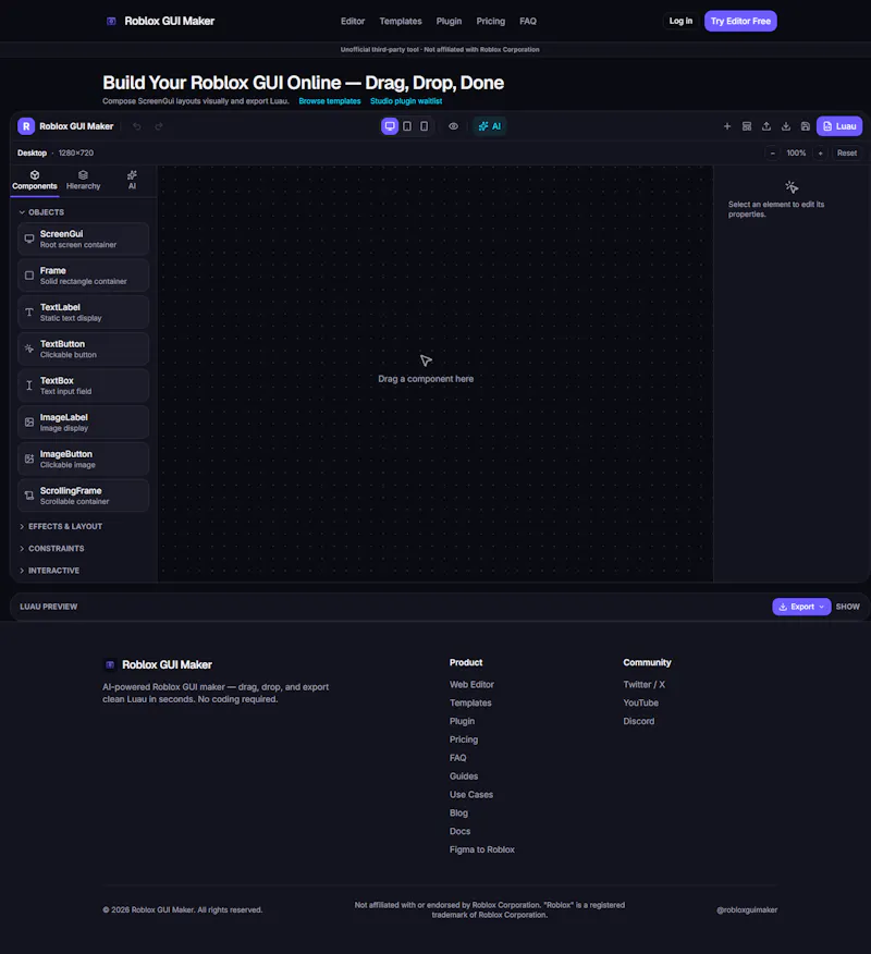 Roblox GUI Maker screenshot 2