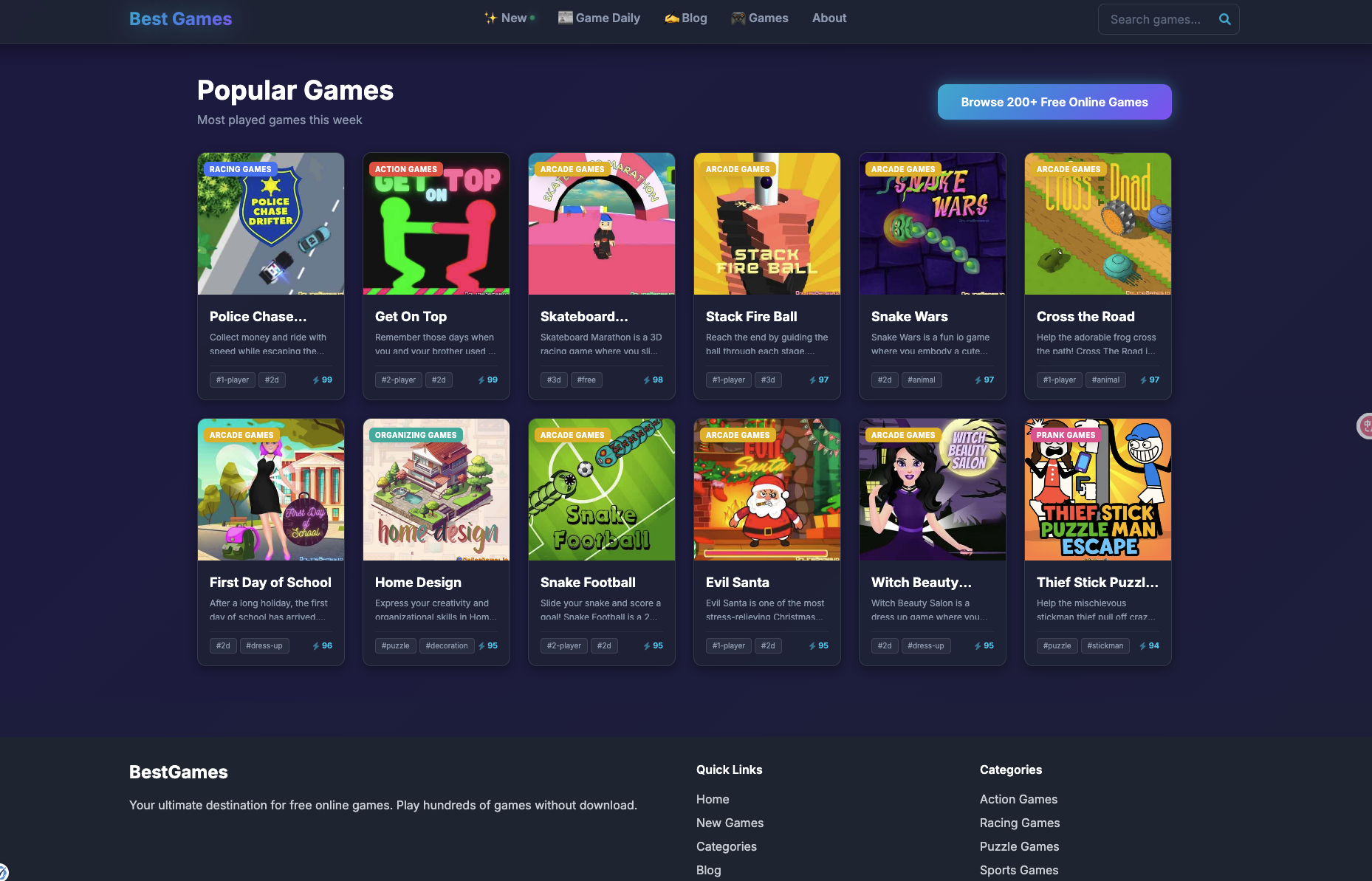 Free Online Games, Read Gaming  Insights - Main product screenshot demonstrating key features and user interface