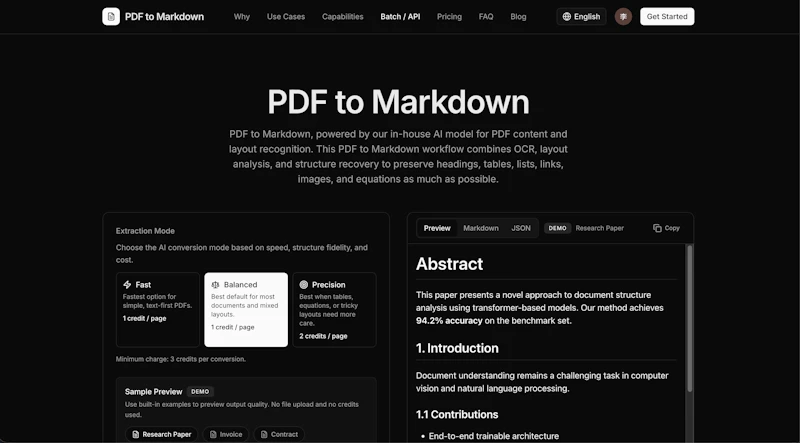 PDF to Markdown screenshot 1