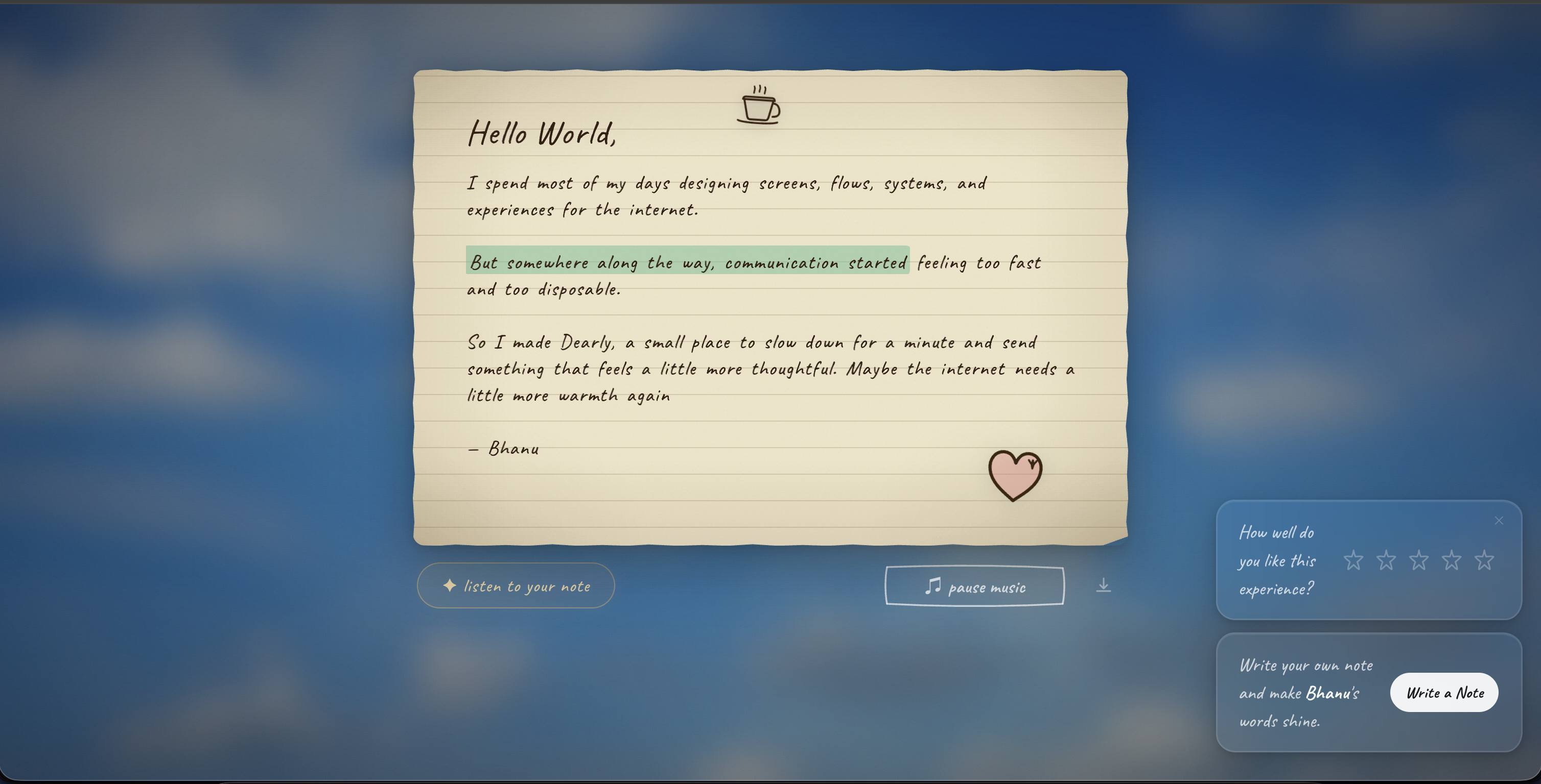 Dearly — Notes that feel personal gallery image