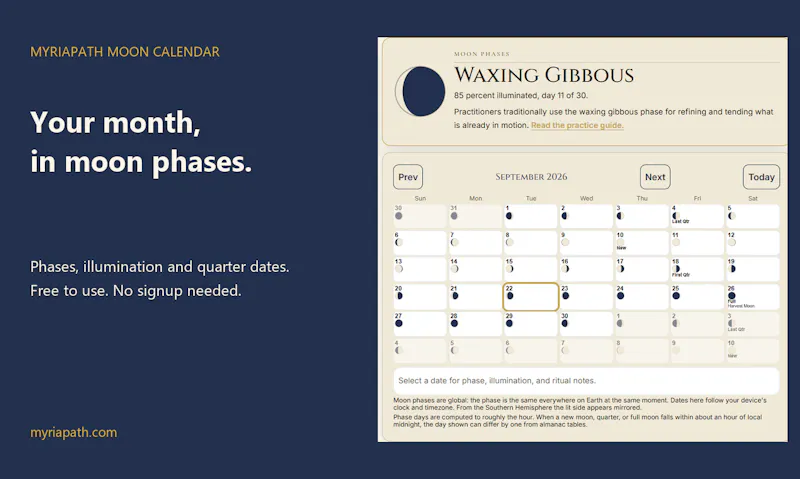 Myriapath Moon Calendar screenshot 2