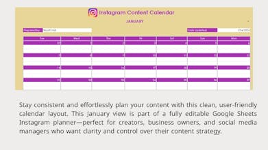 Instagram Content Calendar Template gallery image