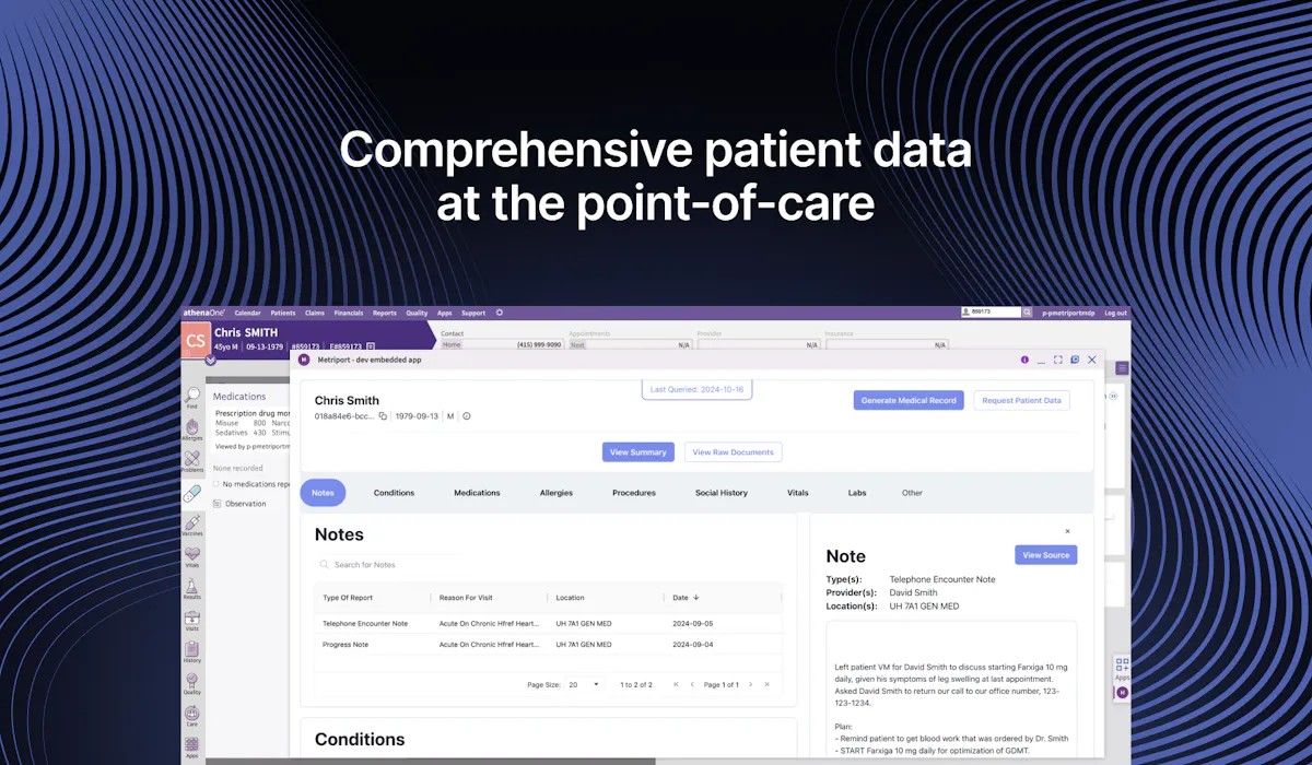 Metriport athenahealth Integration