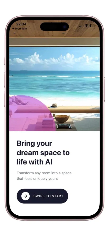 RoomAI - Interior Design - Main product screenshot demonstrating key features and user interface