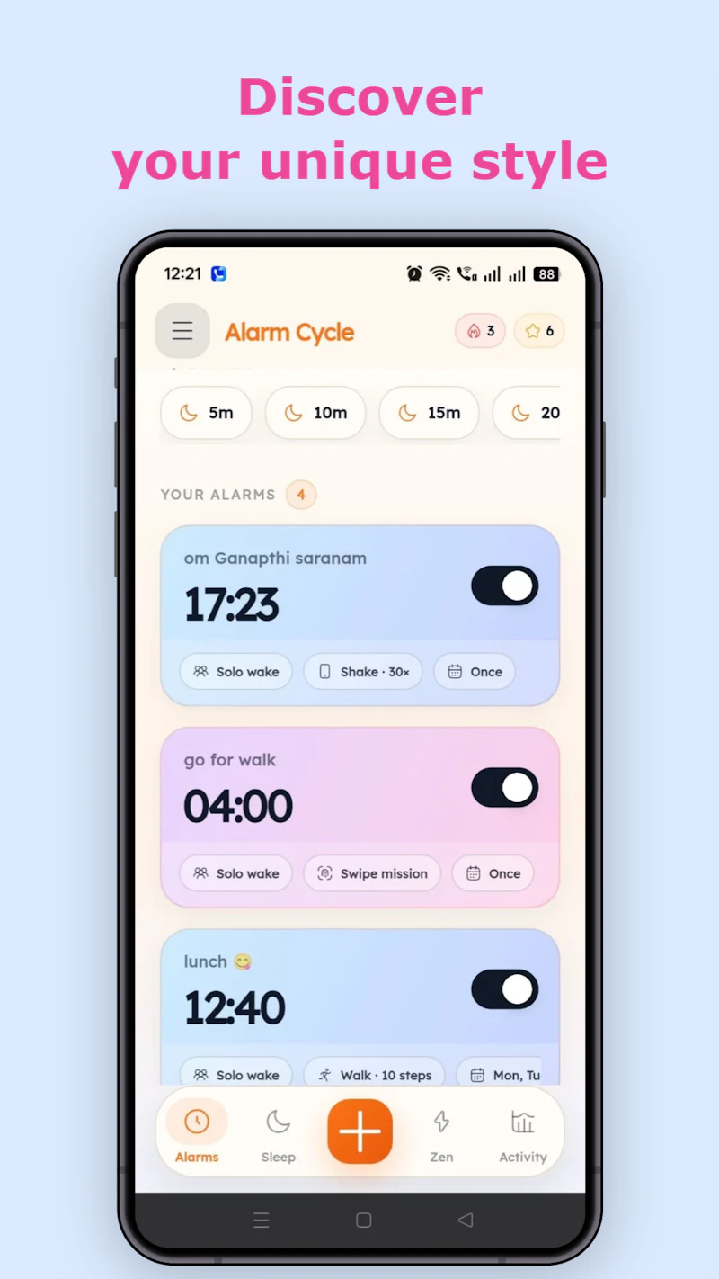 Alarm Cycle screenshot 1