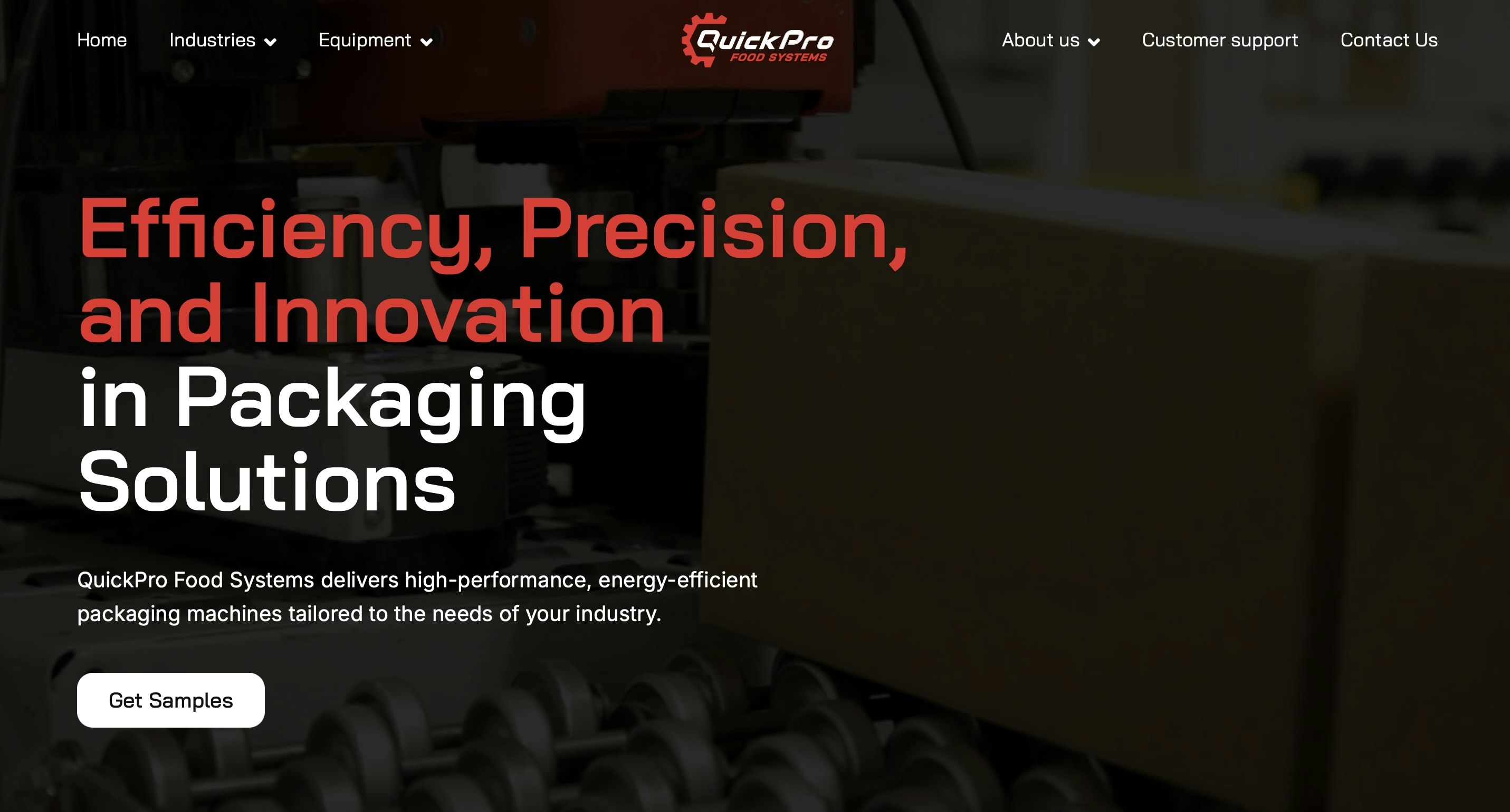 QuickPro Food Systems - Main product screenshot demonstrating key features and user interface