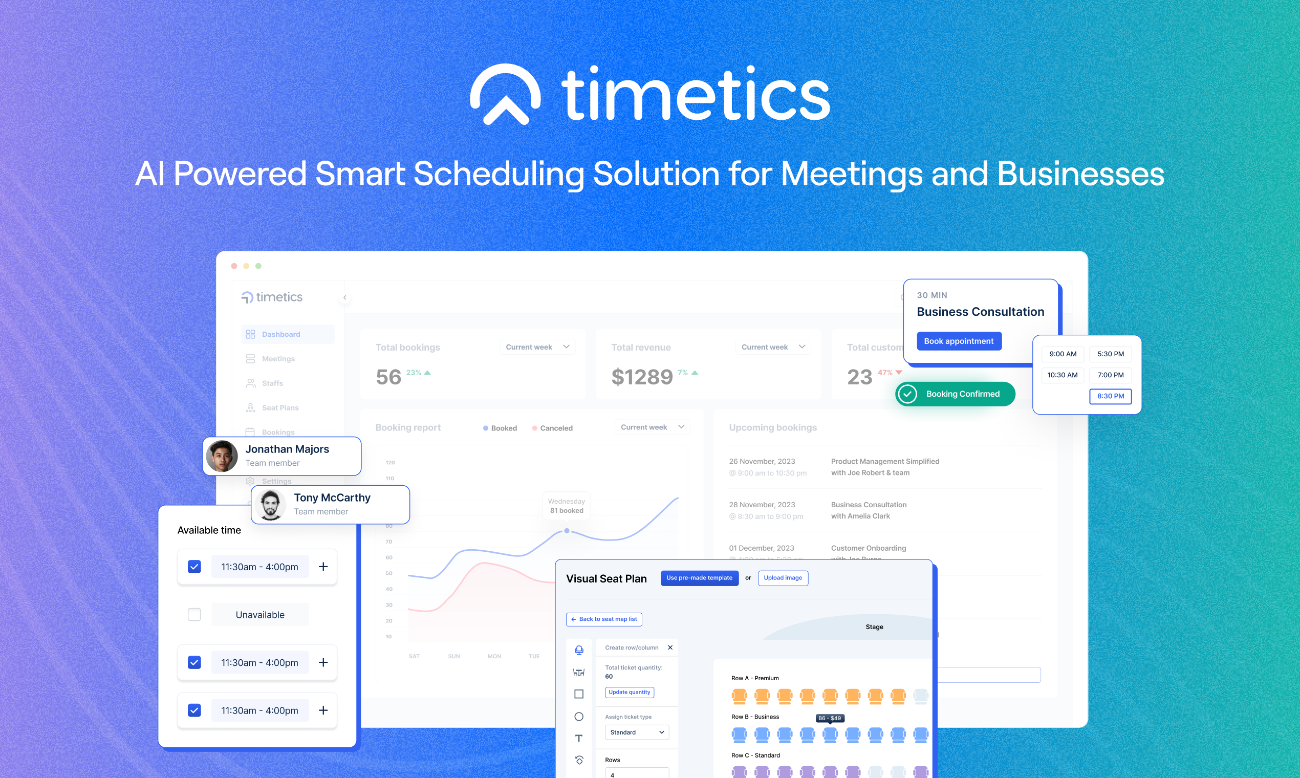 startuptile Timetics.ai-Scheduling Solution for Online & Offline Meetings Businesses