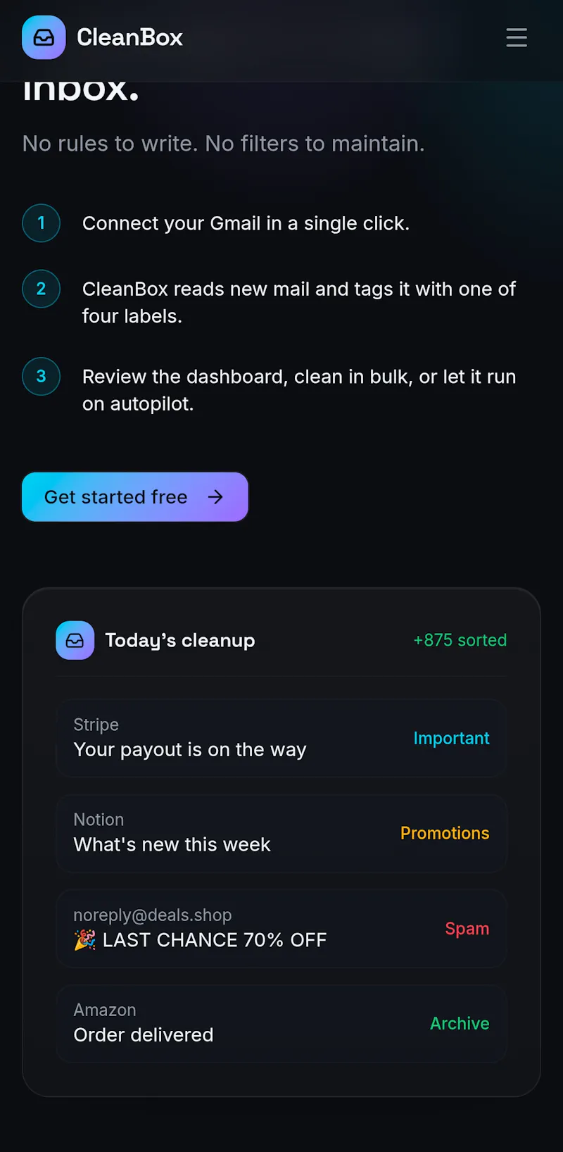 CleanBox screenshot 4