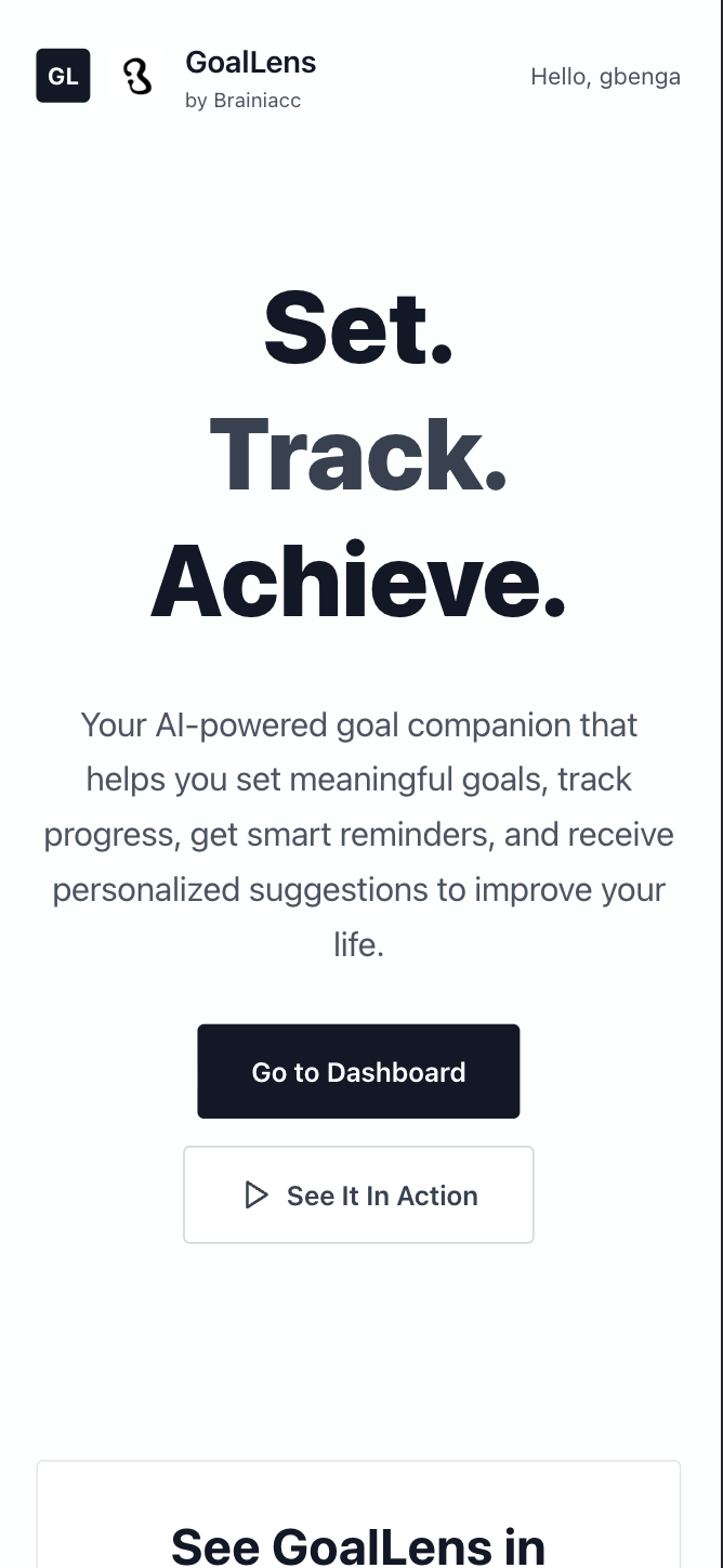 GoalLens - Screenshot 5 showing product features and functionality
