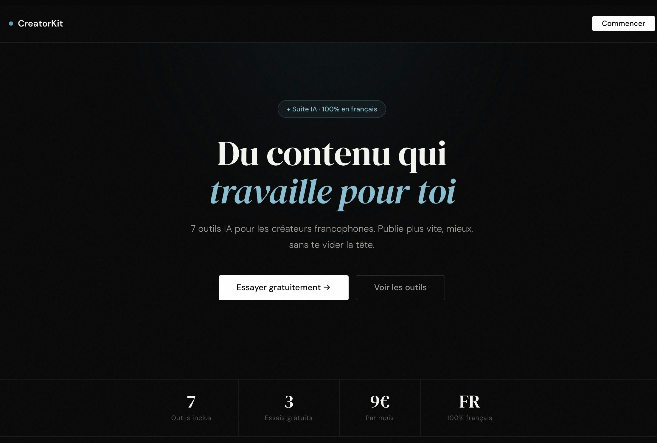 CreatorKit — Suite IA pour créateurs FR gallery image