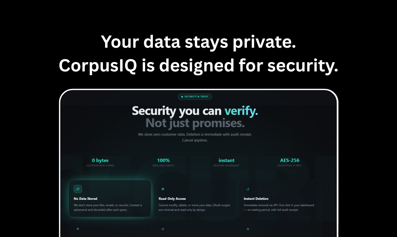 CorpusIQ — Private AI for Business data gallery image