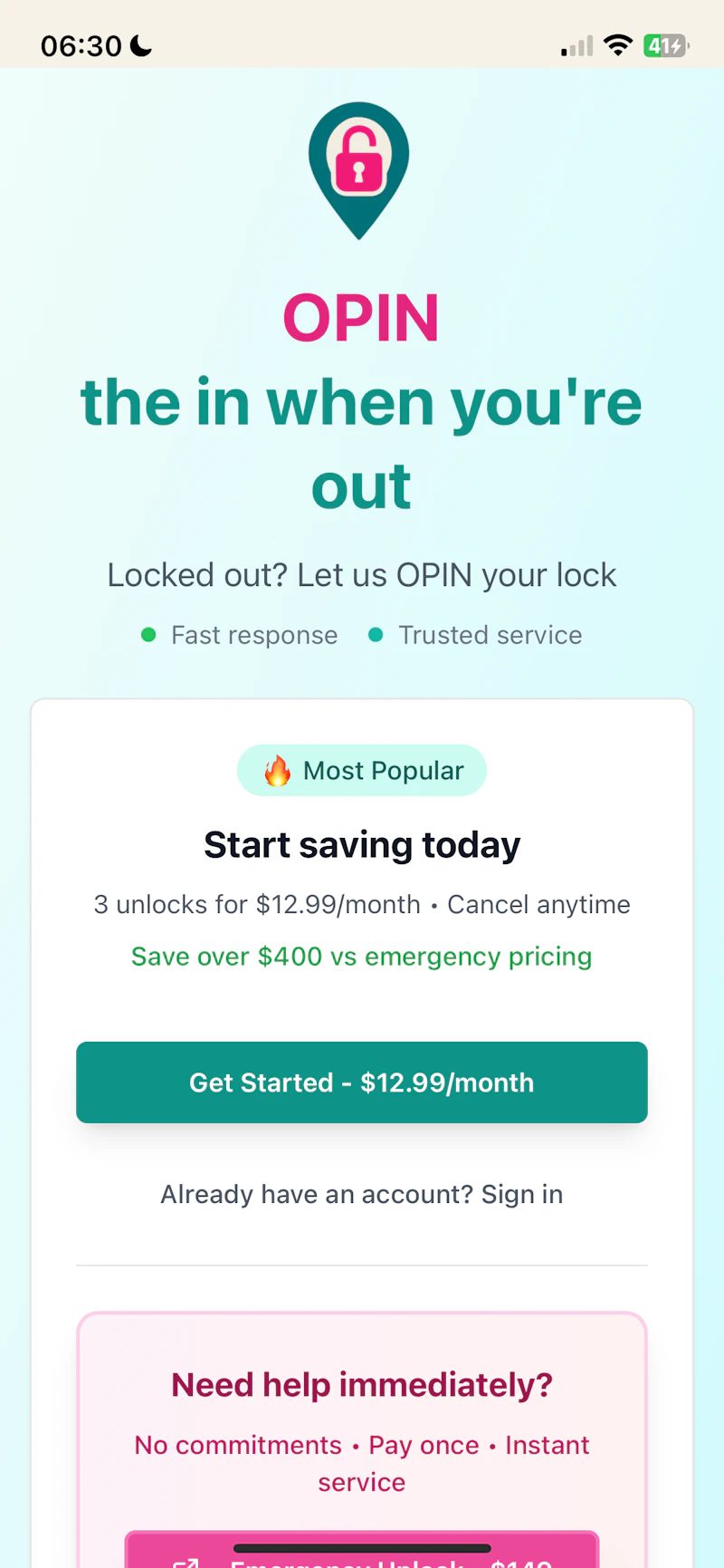 OPIN Unlock screenshot 1