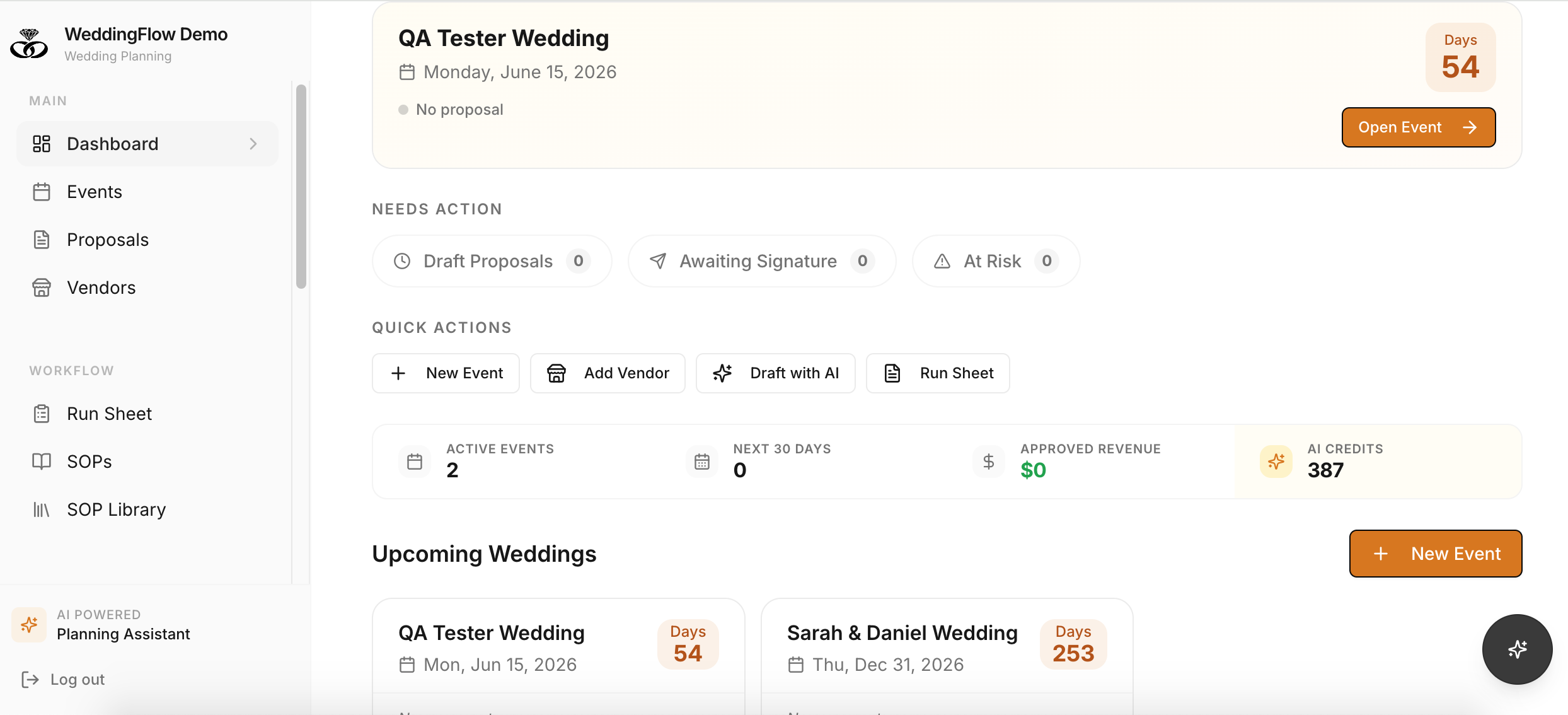 WeddingFlow gallery image