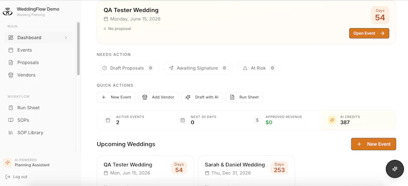 WeddingFlow screenshot 2