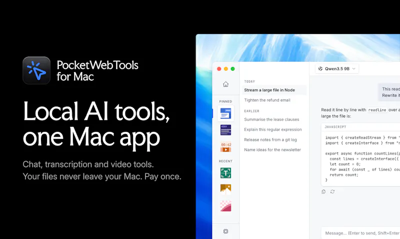 PocketWebTools for Mac screenshot 2