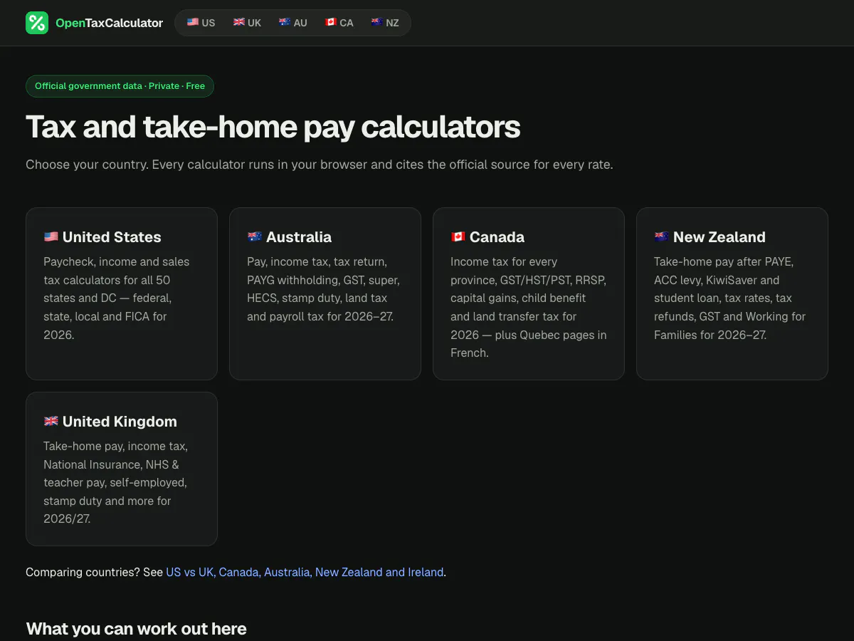 OpenTaxCalculator gallery image
