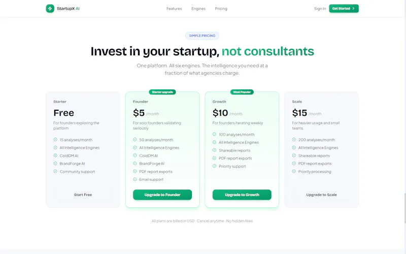 StartupX AI screenshot 2
