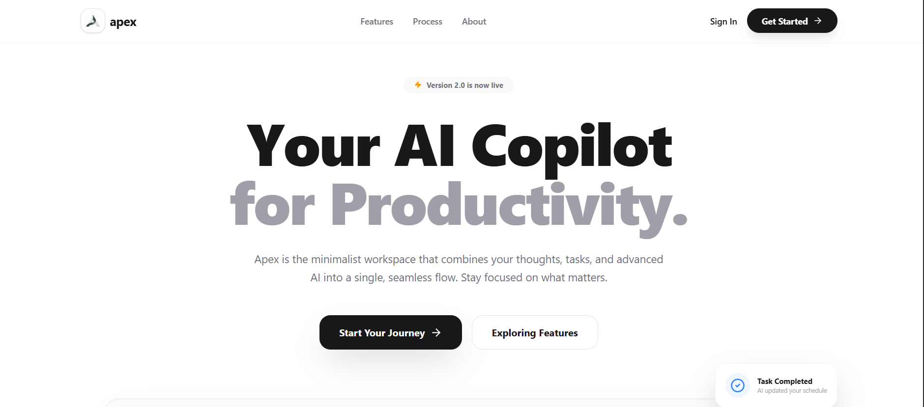 Apex - Main product screenshot demonstrating key features and user interface